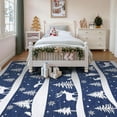 thumbnail image 4 of Senfot Blue 8x10 Area Rugs for Living Room, Indoor Non Slip Carpet, Washable Rug for Home Decor, Soft Low Pile Christmas Rug with Xmas Tree Reindeer Snowflake for Bedroom, Dining Room, 4 of 7