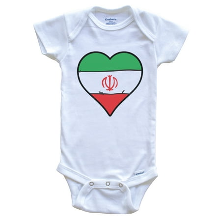 

Iran Heart Iranian Flag Baby Bodysuit