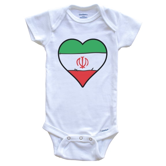 Iran Heart Iranian Flag Baby Bodysuit