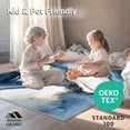 thumbnail image 4 of ODIKA 6'x9' Machine Washable Non-Slip Area Rug, Contemporary Marble Inspired with Swirling Grey and Sapphire Hues High Traffic Rug, Blue, 109847, 4 of 7