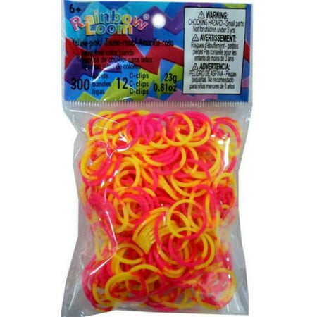 Rainbow Loom Yellow & Pink Two-Tone Rubber Bands Refill Pack (300 ct)