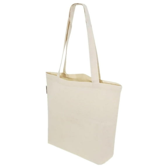 12 Pack Wholesale Organic Canvas Tote Bags Bulk with Handles, GOTS Certified Organic Cotton Totes Reusable Blank Cloth Fabric Bag