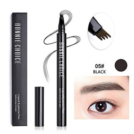 Newest Tattoo Eyebrow Pen with Four Tips, Long-lasting Waterproof Liquid Brow Gel for Eyes Makeup Defined Brows All Day Natural