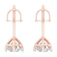 thumbnail image 4 of 14K Solid Gold Screw Back Stud Earrings for Women | 2 cttw Round Cut Simulated Diamond | Rose Gold, 4 of 5
