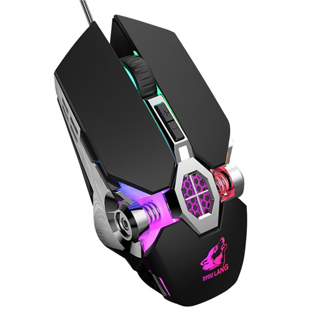 Ratón Mecánico Para Juegos Con Cable, Ratón Para Ordenador, Ratón Para Juegos Programable Macro Con Luz De Respiración Colorida Serendint EL013768-04