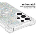 thumbnail image 4 of Compatible with Samsung Galaxy S22 Ultra Case Glitter Liquid Cute Clear Phone Case Floating Quicksand Shockproof Protective Bumper Silicone Soft TPU Case for Galaxy S22 Ultra Love Sliver YB, 4 of 12