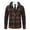 Brown, variant on Casual Mens Jacket Plaid Solid Color Zipper Pockets Long Sleeve Hooded Fall And Winter Coats 2025