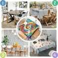 thumbnail image 4 of Colorful Tie Dye Pattern Square Tablecloth,Waterproof Square Table Cover,Wipeable Spillproof Washable Table Cover for Home Kitchen Party Decor 52"x52"(132x132cm), 4 of 6