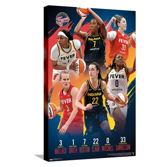WNBA Indiana Fever -Team 24 Canvas Wall Poster, 14.725" x 22.375"