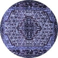 thumbnail image 1 of Ahgly Company Machine Washable Indoor Round Persian Blue Traditional Area Rugs, 4' Round, 1 of 4