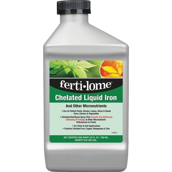 2-pack Fertilome Chelated Iron Liquid Fertilizer - Ferrous Sulfate for Plants - 2 Pack, 32 Oz — Outdoor & Indoor Plant Use, Easy Application