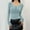 A_ Blue, variant on SMihono Women's Scoop Neck Button Cropped Pullover Sweater Casual Fall Knit Sweaters Lightweight Slimed Fitted Pullover Blue M