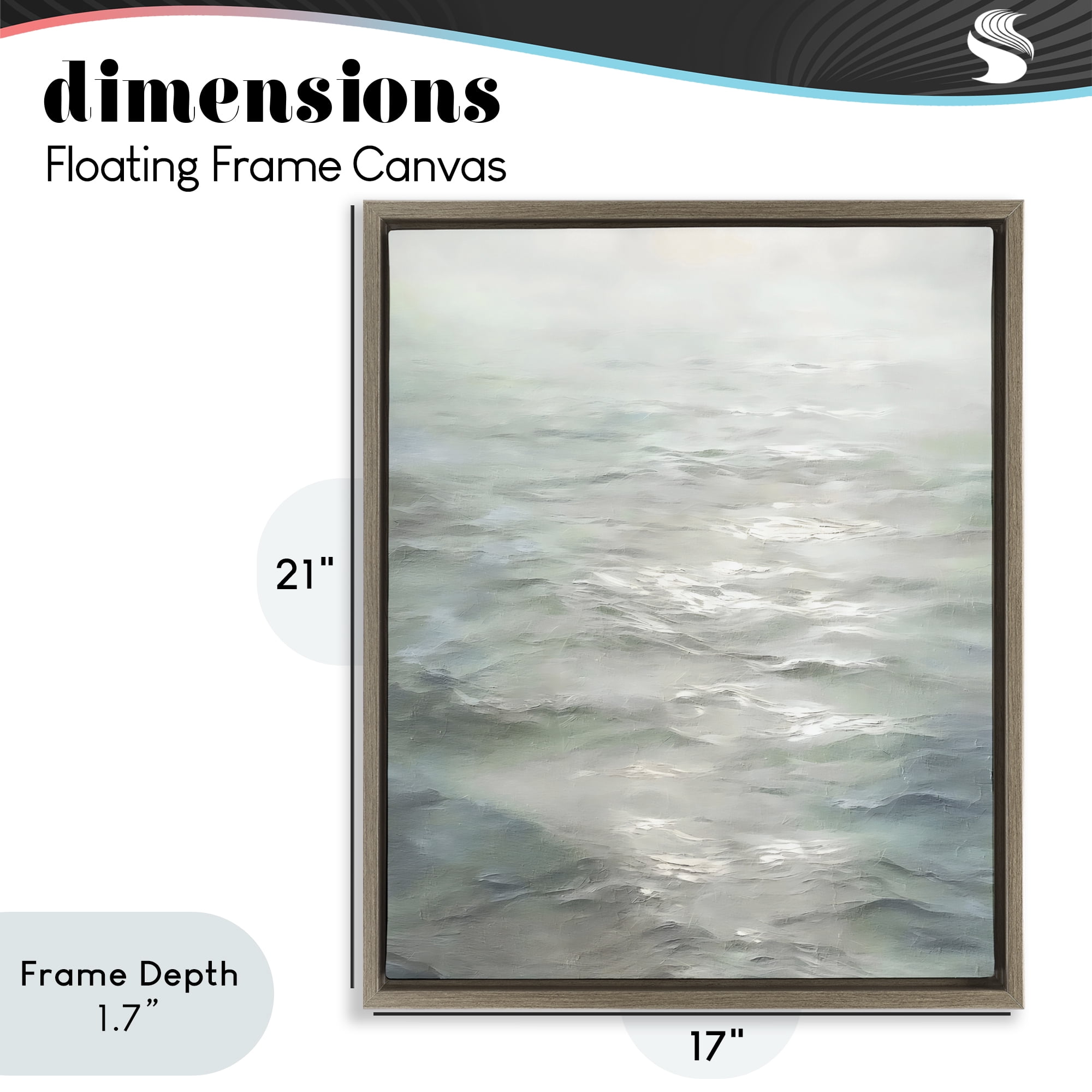 Stupell Industries Shallow Reflections on Sea Brown Framed Floater Canvas Wall Art, design by Riley B