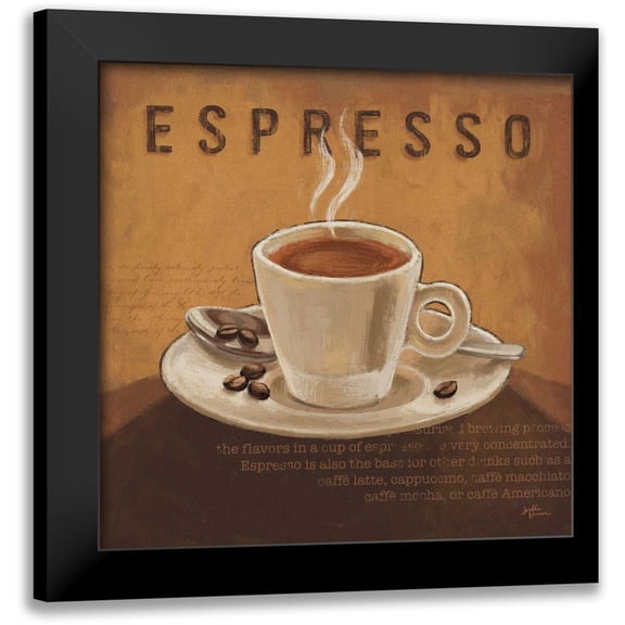 Penner, Janelle 12x12 Black Modern Framed Museum Art Print Titled - Coffee and Co III