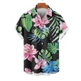 thumbnail image 5 of Mens Manga Corta Botón Abajo Camisas Gira Cuello Impresión Casual Blusa, Camisas de Verano para Hombre, 5 of 5