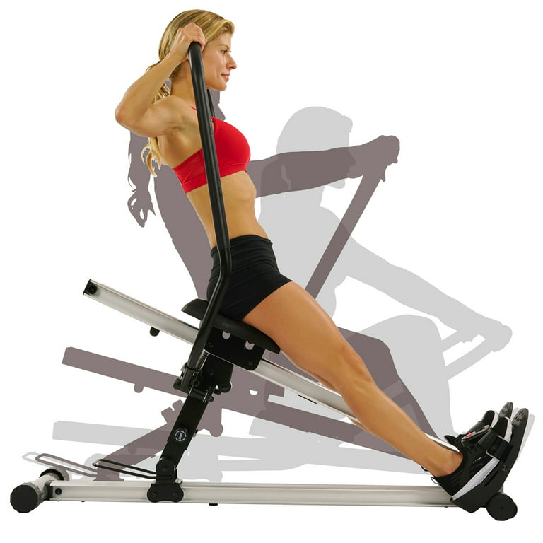Sunny Health & Fitness Incline Full Motion Rowing Machine Rower with 350 lb  Weight Capacity and LCD Monitor 