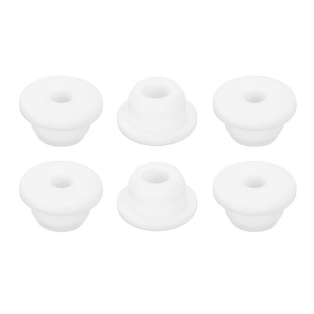 Uxcell 6Pack Rubber Grommets 18mm Drill Hole 9mm ID White Hole Plug Grommet