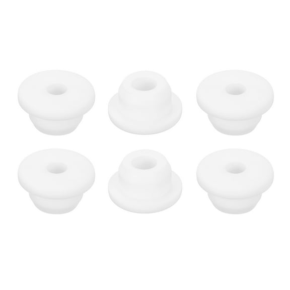 Uxcell 6Pack Rubber Grommets 18mm Drill Hole, 9mm ID White Hole Plug Grommet