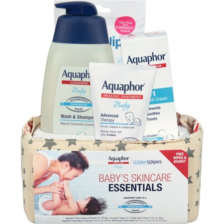 Aquaphor Baby Skincare Essentials With WaterWipes, 4 Piece Baby Gift