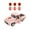 Car + 6 Strawberries, variant on Metal Strawberry Vintage Truck Decor Fade Resistant Truck Table Decor Cute Shape Mini Metal Car Decoration Portable for Party