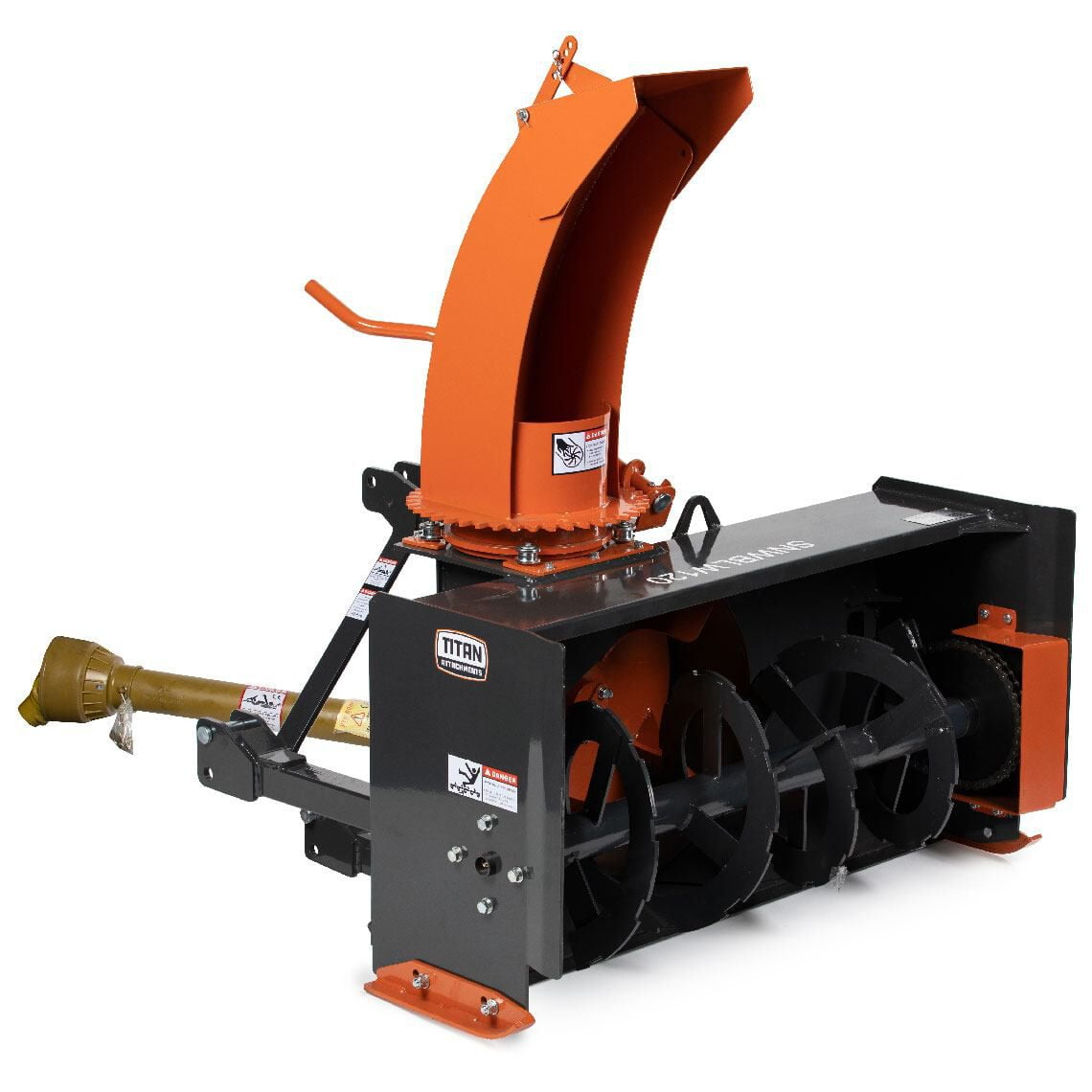 Titan Attachments 4 FT Snow Blower, Category 1, 3 Point PTO Driven, Directional Snow Chute