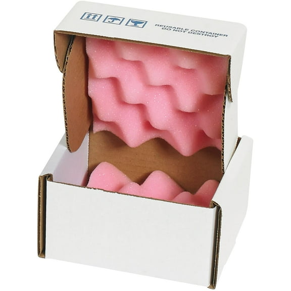 Box Partners Anti-Static Foam Shippers 5" x 5" x 3" Pink/White 24/Case FSA553