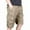 Khaki, variant on hoksml Men Fashion Cargo Shorts Casual Comfy Solid Color Multiple Pockets Drawstring Adjustable Legs Regular Hiking Short Five-quarter Length Trousers