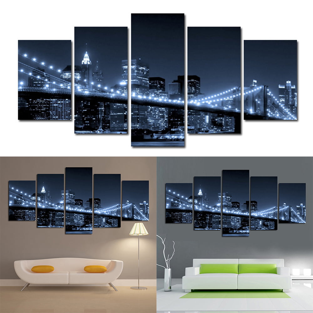 5PCS Modern Art Oil Paintings Canvas Print Unframed Pictures Home Wall Decor US 