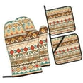 thumbnail image 3 of ZNDUO Oven Mitts and Pot Holders Sets, Native Boho Retro Ethnic Pattern Non-Slip Cooking Oven Mitt, 3 of 8