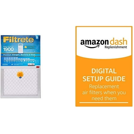 

YAAN Smart Filter 20 x 24 x 1 MPR 1900 Premium Allergen Bacteria & Virus AC Furnace Air Filter 2-Pack and Walmart Dash Replenishment Digital Setup Guide