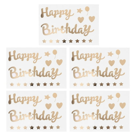 KAKOWELY 5 pegatinas creativas para globos de cumpleaños, calcomanías decorativas para fiestas de cumpleaños.