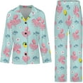 thumbnail image 4 of Top-kevin Latkes Love Challah Season Women's Long-Sleeve Shirt And Full-Length Bottom Pajama Set, 4 of 12