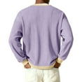 thumbnail image 5 of Havenx Henley Sweater for Men Long Sleeve Quarter Button Sweaters Ribbed Knit Crewneck Pullover Casual Stylish Lightweight Slim Fit Classic Clothes,Light Purple L, 5 of 6
