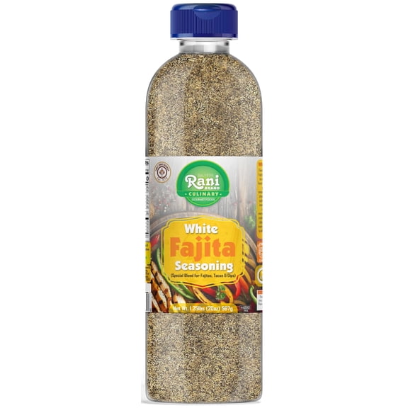 Rani White Fajita Seasoning (Special Blend for Fajitas, Tacos & Dips) 20oz (1.25lbs) 567g PET Jar ~ All Natural | Gluten Friendly | NON-GMO | Kosher | Vegan