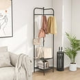thumbnail image 5 of Costway Corner Coat Rack with Shelves Freestanding Hall Tree with Top Hanger Black, 5 of 10