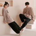 thumbnail image 3 of Ropa de dormir de lana Coral para hombre y mujer, traje cálido de invierno para casa, moda coreana, ropa de dormir cálida para parejas, 3 of 5