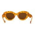 thumbnail image 4 of Womens Thick Plastic Mod Fashion Large Cat Eye Sunglasses Yellow Tortoise Brown, 4 of 4
