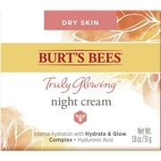 Burt's Bees Truly Glowing Night Cream for Dry Skin, 1.8 Fluid Ounces