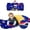 Blue Automobile, variant on Primlect Nap Mat, 55" x 22" x 3" Sleeping Bag with Zipper, Removable Pillow and Blanket, for Daycare