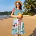 thumbnail image 4 of Disketp Kawaii Sushi Characters Delight para Vestido de Manga Corta para Mujeres, Vestidos de Verano para Mujeres, Casual y Holgado para la Playa, 4 of 6