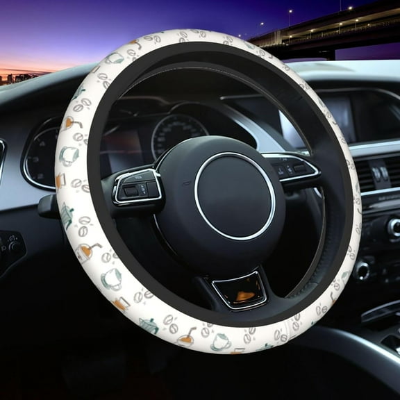 Colorful Soccer Balls Steering Wheel Cover Universal 15 Inch Premium Non-Slip Breathable Car Steering Wheel Accessories for Women Men