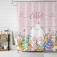thumbnail image 3 of Bunny Tail Happy Easter Shower Curtain Set with Hooks, Color Eggs Spring Flowers Waterproof Fabric Bathroom Curtains Decor Home Accessories,66 X 72 Inch Long, 3 of 9