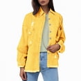 thumbnail image 7 of Kaprioy Womens Oversized Denim Jacket Casual Long Sleeve Denim Shirts Trendy Jean Jacket Fall Fashion Women Shirt Winter Street Jacket Coat, 7 of 7