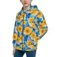 thumbnail image 2 of Sikiie Blue Ocean Wave Sunflower Zip Up Hoodie Teenage, hoodies for Teenage, Zipper Sweatshirt Jacket for Daily, Traveling-Medium, 2 of 6
