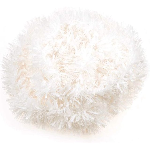 Coronas navideñas metálicas para decorar el árbol de Navidad, el hogar o la oficina (blancas, 2 m, paquete de 5)