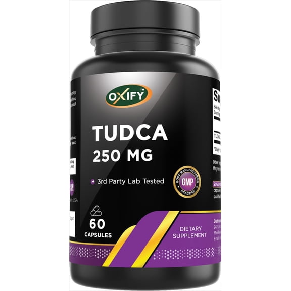 Oxify TUDCA 250 mg | 60 Capsules | Gluten-Free, Non-GMO | Supplement Made in USA