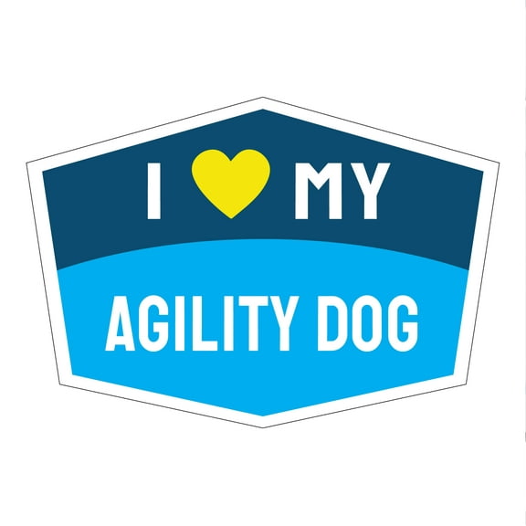 I Love My Agility Dog Hexagon Shaped Magnet