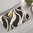 thumbnail image 2 of Black White Gold Marble Pattern Bathroom Rugs Mat,Non Slip Microfiber Bathroom Rug,Rubber Backing,Soft Bathroom Mats for Bathroom Floor,Tub and Shower,17x27in(43x68cm), 2 of 5