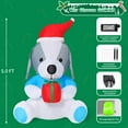 thumbnail image 6 of GOOSH Christmas Inflatables 5 FT Inflatable Dog Wearing Hat with Built-in LEDs, Cute Christmas Blow up Dog Inflatable Christmas Dog Holding Gift Box, Outdoor Christmas Decorations for Xmas Holiday, 6 of 7