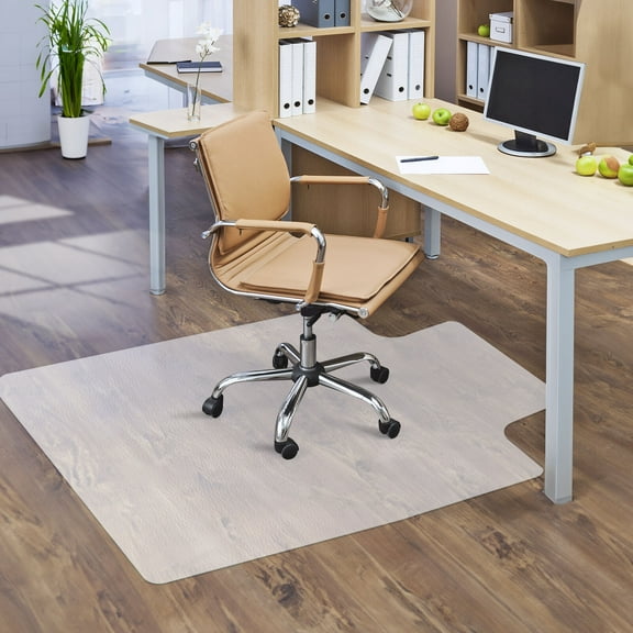 48" x 36" Modern Clear Home Office Chair Mat PVC Floor Back with Lip For Hard Floors